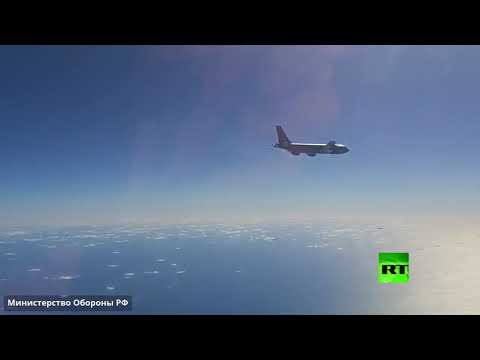 شاهد مقاتلات روسية تعترض قاذفات أميركية استراتيجية فوق بحر بيرينغ